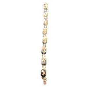Antique Siam Sterling Inlaid Niello Dancers Bracelet